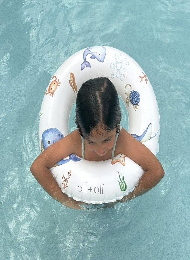 Ali+Oli Summer Collection, Swim Ring for Kids, Inflatable Cute Pool Float Ring for Ages 3-6 Years, 24”x9” Junior Swim Ring, Pool Float Tube (Undersea) - Image 2