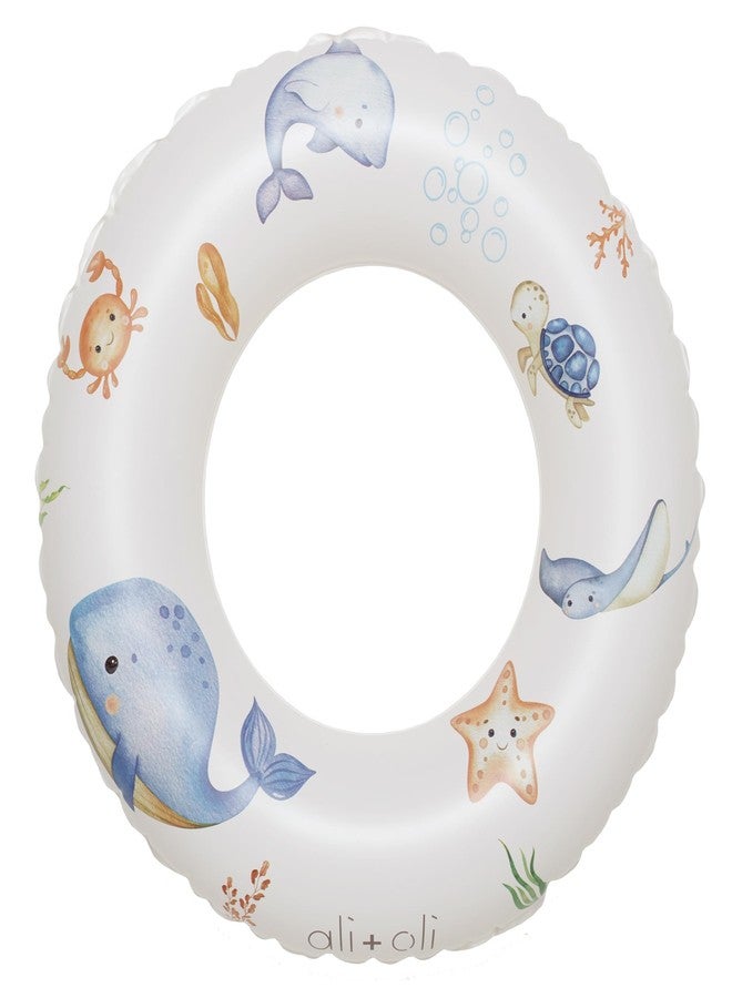 Ali+Oli Summer Collection, Swim Ring for Kids, Inflatable Cute Pool Float Ring for Ages 3-6 Years, 24”x9” Junior Swim Ring, Pool Float Tube (Undersea) - Image 1