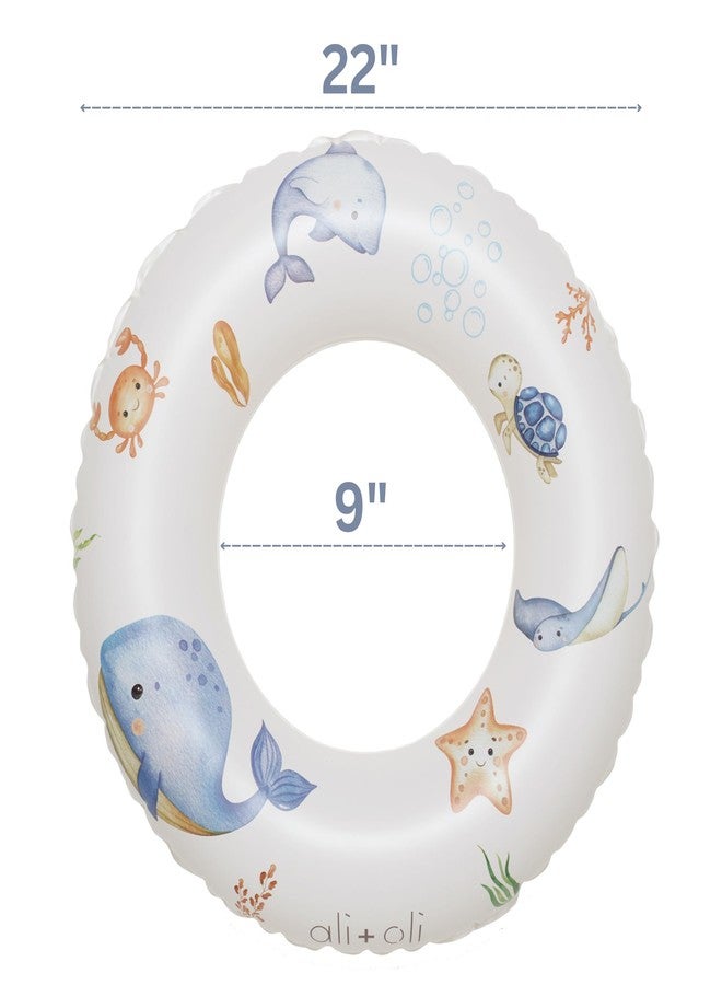 Ali+Oli Summer Collection, Swim Ring for Kids, Inflatable Cute Pool Float Ring for Ages 3-6 Years, 24”x9” Junior Swim Ring, Pool Float Tube (Undersea) - Image 3