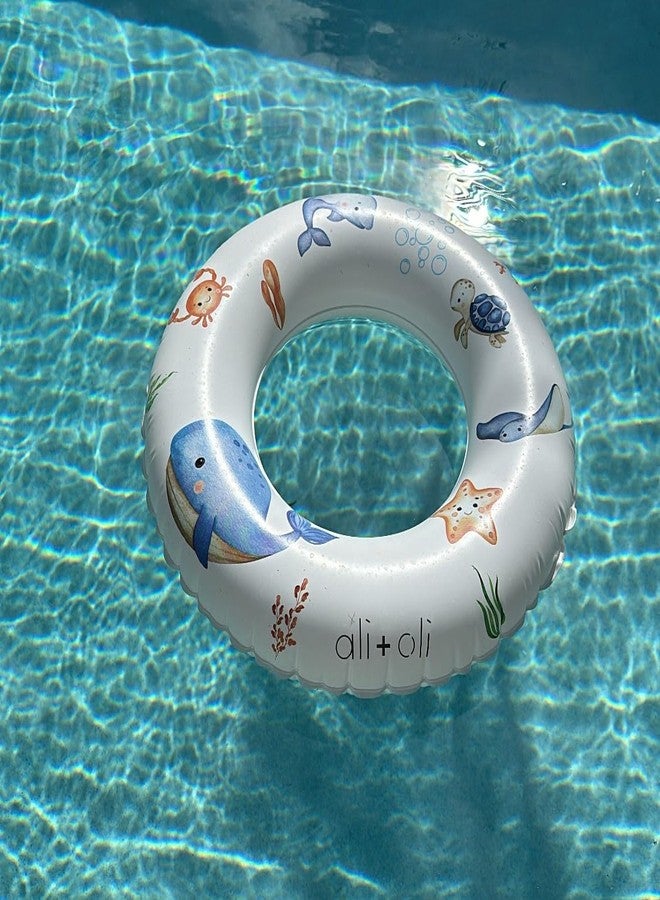 Ali+Oli Summer Collection, Swim Ring for Kids, Inflatable Cute Pool Float Ring for Ages 3-6 Years, 24”x9” Junior Swim Ring, Pool Float Tube (Undersea) - Image 5