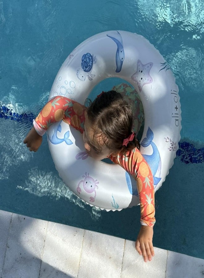 Ali+Oli Summer Collection, Swim Ring for Kids, Inflatable Cute Pool Float Ring for Ages 3-6 Years, 24”x9” Junior Swim Ring, Pool Float Tube (Undersea) - Image 4
