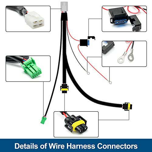NSLUMO H11 H8 880 881 Fog Light Wiring Harness for Toyo'ta 2005-2022 Tacoma w/OEM Factory Style ON/Off Switch Kit & 40A Relay Fog Lamps Socket Wire Connector for LED Fog Driving Lights - Image 3
