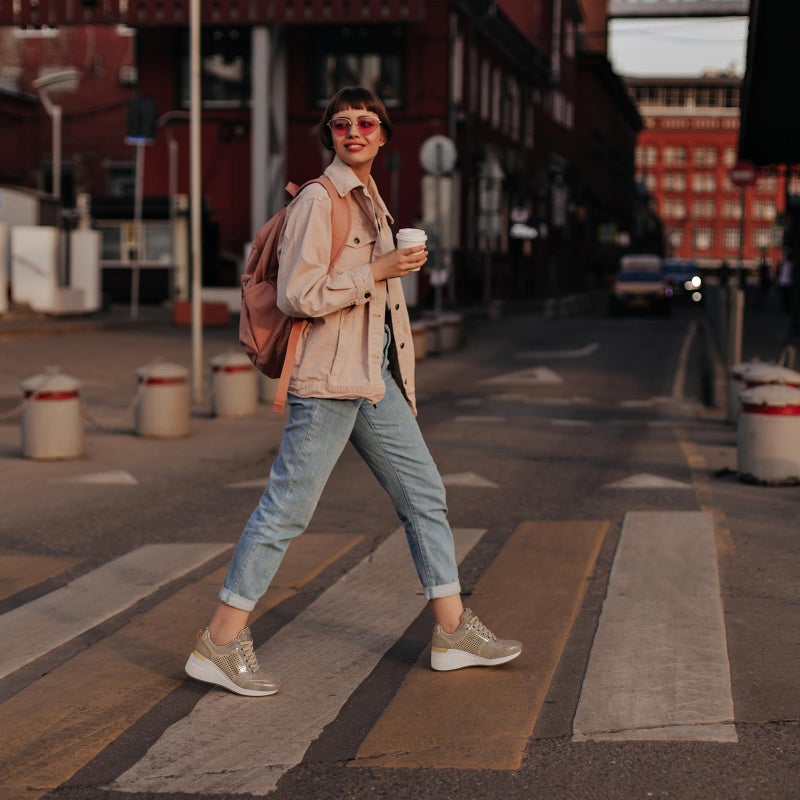 Cestfini Gold Wedge Sneakers for Women - Wedge Tennis Shoes Non-Slip Women Fashion Sneakers - Image 3