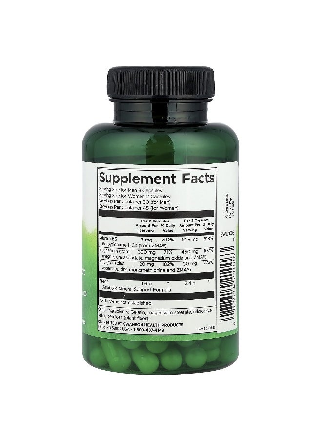 SWANSON Swanson, ZMA®, Anabolic Mineral Support, 90 Capsules  - Image 2