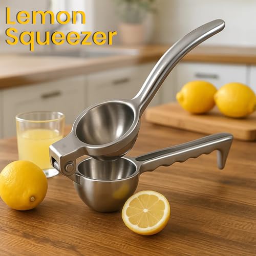 SUPERMOM Kitchen Accessories Item – Stainless Steel Potato Masher, Aluminum Lemon Squeezer, Stainless Steel Oil Pourer Bottle with Flip Lid & Handle 1000 ml, Durable Accessories Combo (Pack of 3) - Image 4