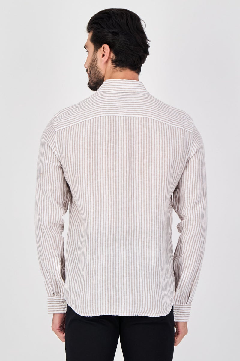 Celio قميص كاجوال مخطط بأكمام طويلة للرجال بتصميم عادي، متعدد الألوان - Image 2