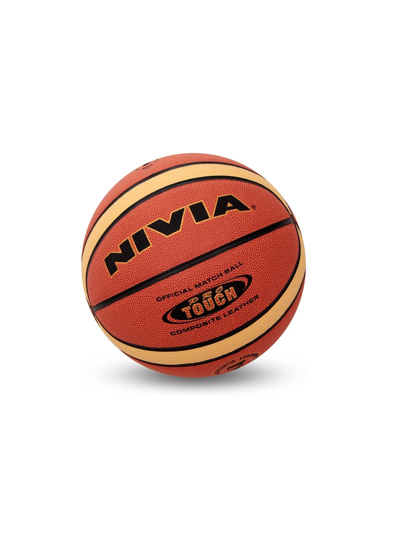 نيفيا كرة السلة برو تاتش | الحجم : 7 | المادة: جلد صناعي | 14 لوحة | قبضة وتحكم فائقين - Image 1