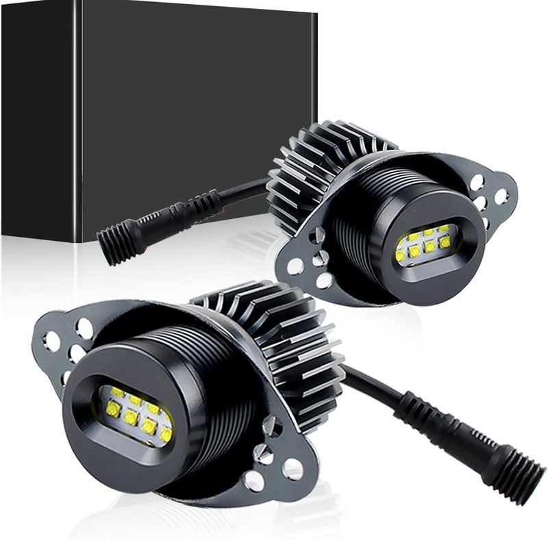 APMAT LED Angel Eyes Light Halo Marker Ring Bulbs Compatible for BMW E90 E91 318i LCI 328i/328i XDrive 335i 2009-2011, 120W White 6000K Lamp - Image 1