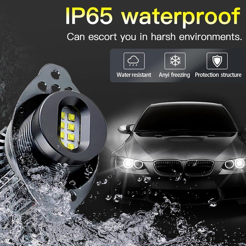 APMAT LED Angel Eyes Light Halo Marker Ring Bulbs Compatible for BMW E90 E91 318i LCI 328i/328i XDrive 335i 2009-2011, 120W White 6000K Lamp - Image 5