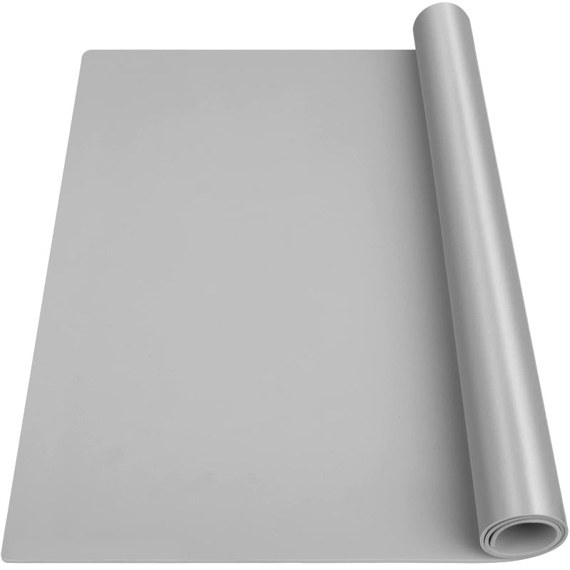 InfiOne Silicone Mats for Kitchen Counter Nonslip Silicone Mats for Crafts Countertop Protector Heat Resistant Mat 787 x 24 x 008 Grey 