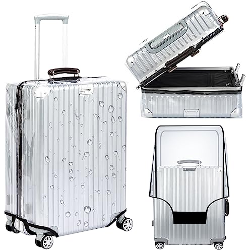 Veki Clear Suitcase Cover PVC Protector with Zip, Waterproof Transparent Luggage Cover Protective Bag, for Plastic Trolley Case Protect Suitcases from Scratch for Travel Accessories (24inch) - Image 1