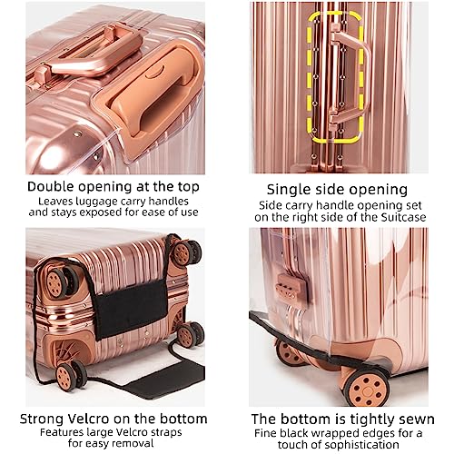 Veki Clear Suitcase Cover PVC Protector with Zip, Waterproof Transparent Luggage Cover Protective Bag, for Plastic Trolley Case Protect Suitcases from Scratch for Travel Accessories (24inch) - Image 5