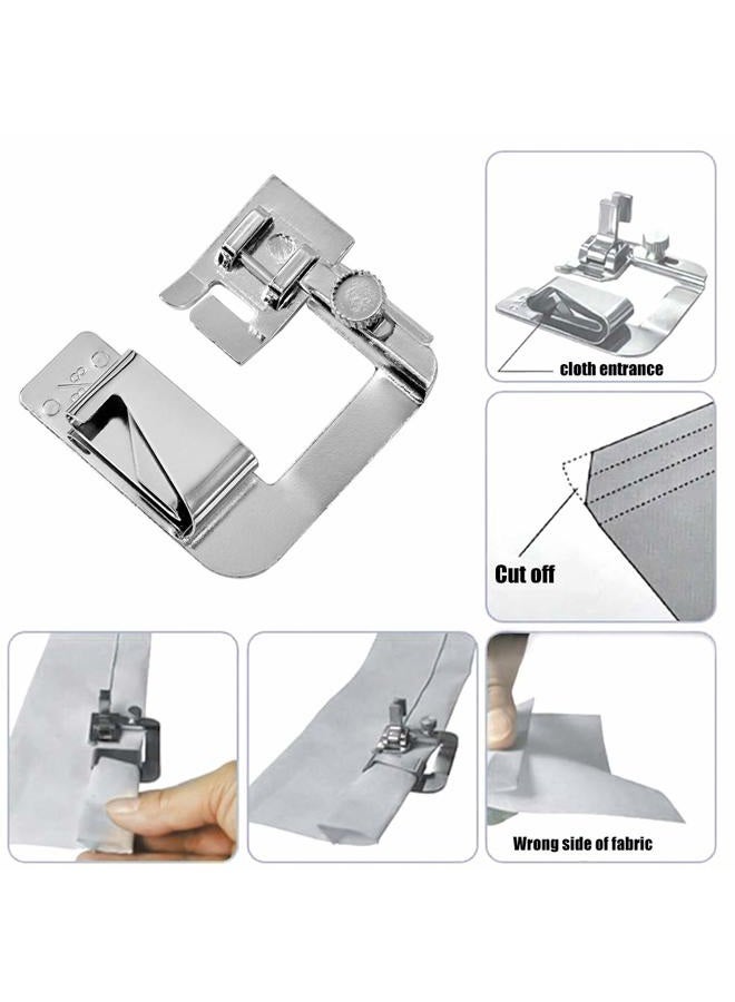 LUNARM 6 Pcs Hemming Foot Kit - 3 Pcs Narrow Rolled Hem Sewing Machine Presser Foot, 3 Pcs Wide Hem Presser Foot and 30 Pcs Sewing Machine Needles, for Household Multi-Function Sewing Machines - Image 4