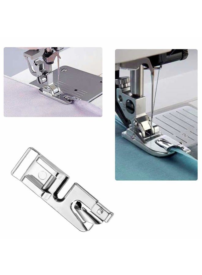 LUNARM 6 Pcs Hemming Foot Kit - 3 Pcs Narrow Rolled Hem Sewing Machine Presser Foot, 3 Pcs Wide Hem Presser Foot and 30 Pcs Sewing Machine Needles, for Household Multi-Function Sewing Machines - Image 5
