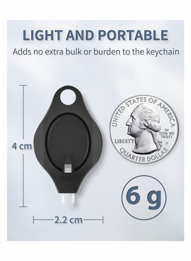 Excefore - Mini LED Keychain Flashlight 12 Lumen Portable Ultra Bright Battery Powered Black Torch with Spring Carabiner for Outdoor Camping Hiking and Emergency Lighting, 5 Pack - Image 1