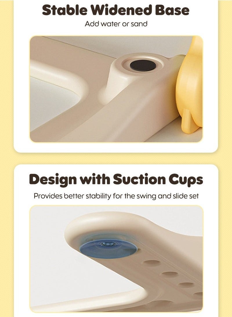 XiuWoo 4 in 1 Toddler Swing and Slide Set for Children Baby Swing Set with Slide, Basketball Hoop and Long Slide, Indoor Outdoor Slide Playset, for Boys Girls Birthday, white - Image 5