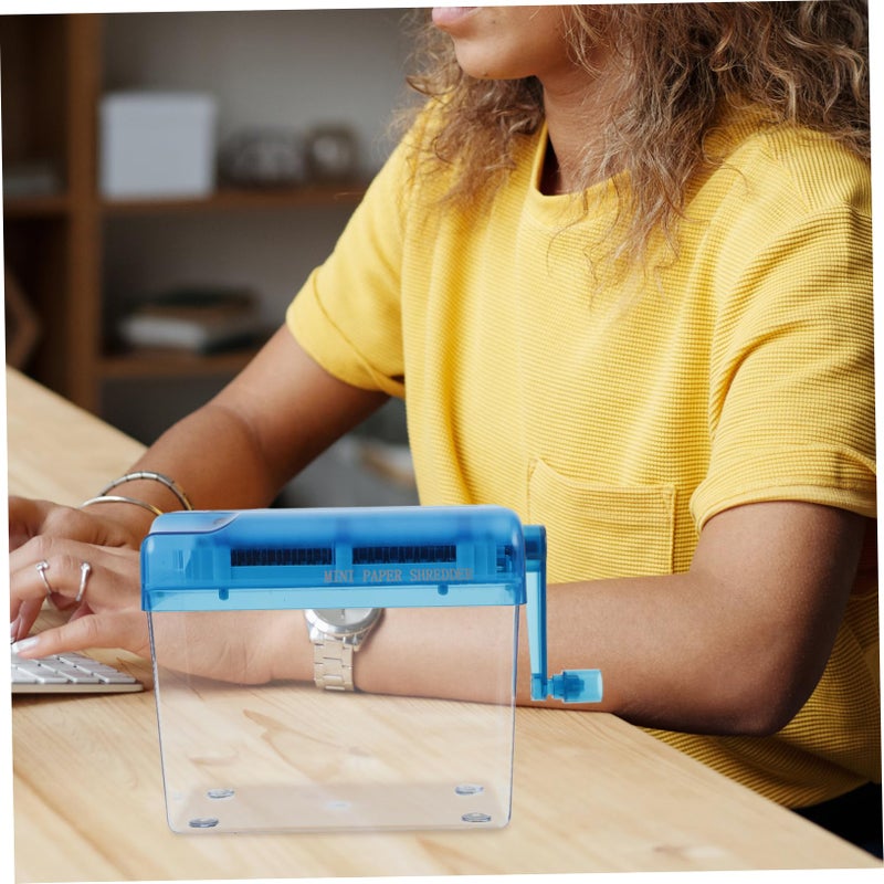 Desktop Mini Manual Paper Shredder for Home Office Documents Bills Receipts No Power Required - Image 4