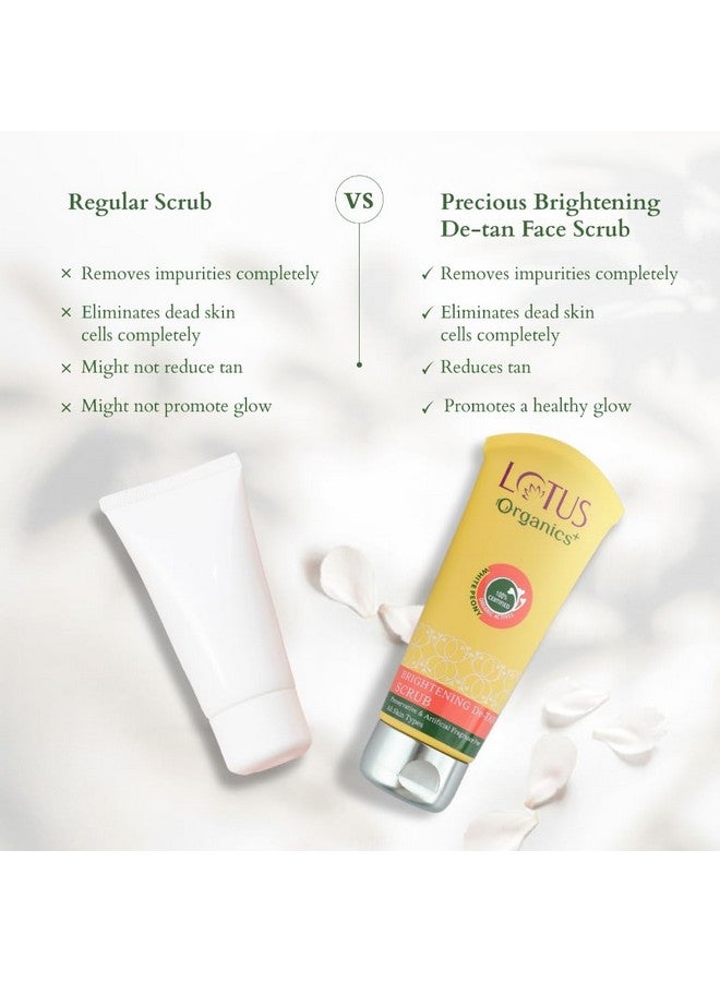 Lotus Organics+ Lotus Organics+ Brightening De-Tan Scrub | With 100% Certified White Peonies | Reduce Tanning | Combats sun damage | Removes Blackheads, Whiteheads and Pigmentation | For Glowing & Fresh Skin | For All Skin Types  - Image 4