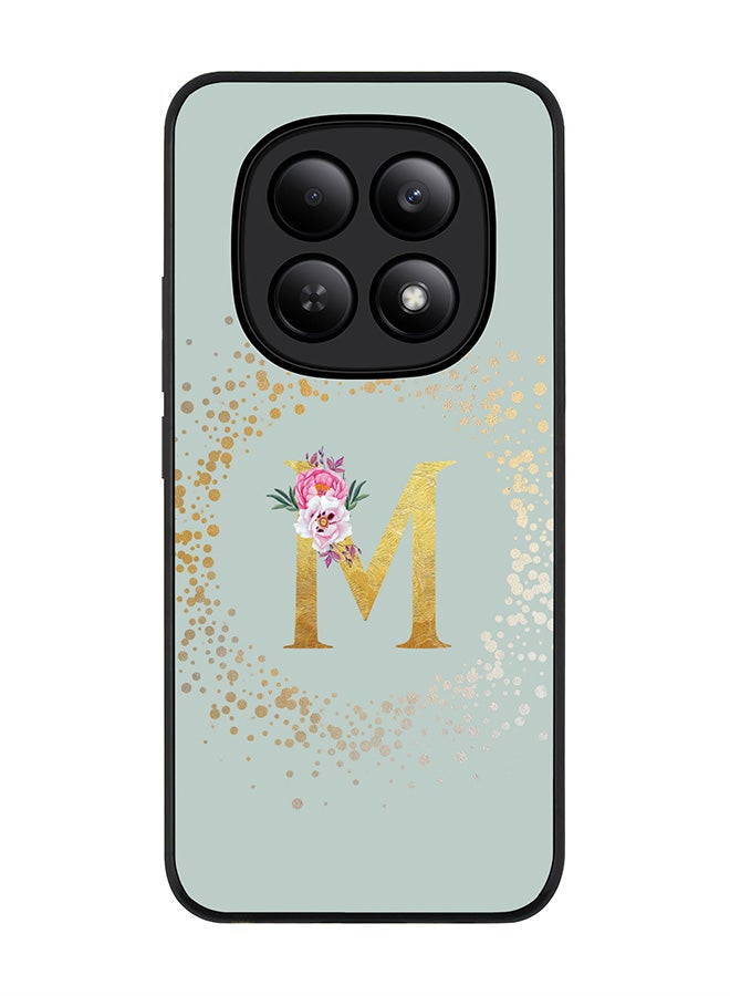 Stylizedd For Xiaomi Redmi Note 15 4G Case,Slim fit Camera Protection, Shockproof Thin Phone cover  - Custom Monogram Floral - M  (Light Grey ) - Image 1