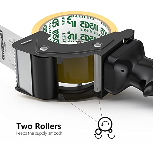 LDS Industry Rapid-Replace Tape Dispenser Gun with 2 Inch X 60 Yard Tape Roll (Transparent) and Extra Blade, Lightweight Ergonomic Heavy Handheld Duty Tape Cutter for Packaging and Box Sealing Black - Image 5
