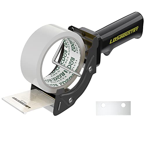 LDS Industry Rapid-Replace Tape Dispenser Gun with 2 Inch X 60 Yard Tape Roll (Transparent) and Extra Blade, Lightweight Ergonomic Heavy Handheld Duty Tape Cutter for Packaging and Box Sealing Black - Image 1