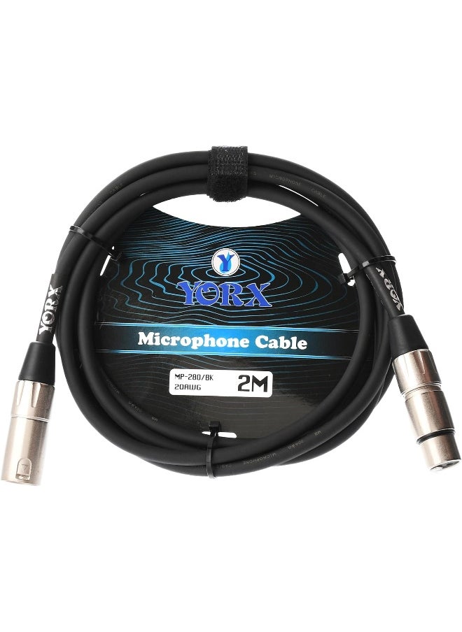 YORX Yorx-Cables Mp-280-2M Bk Microphone Cable XLr M - XLr F  - Image 2