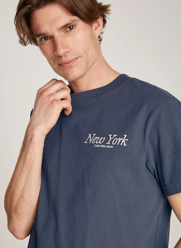 كالفن كلاين جينز Logo Print Crew Neck T-Shirt