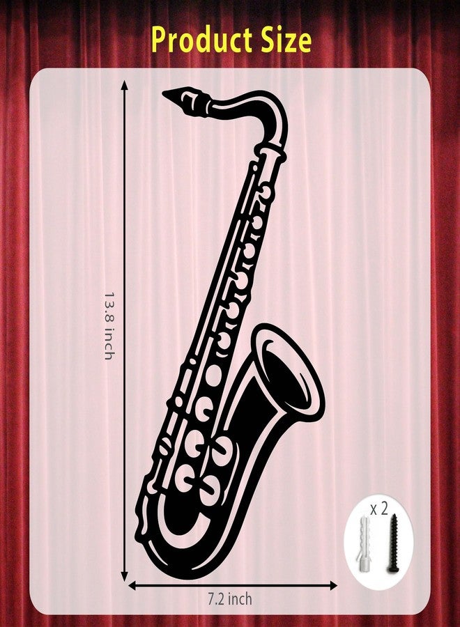 Chordwave Saxophone Wall Art - Metal Music Room Decor & Bedroom Music Decor, Music Notes Wall Decor Sculpture, Unique Saxophone Gifts for Indoor & Outdoor Home Decor - Image 2