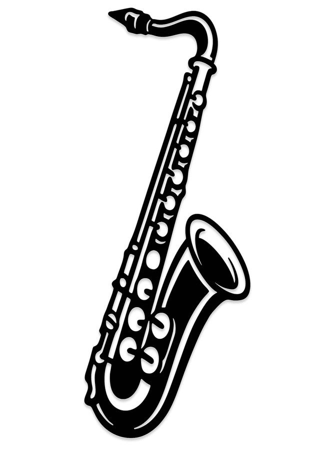 Chordwave Saxophone Wall Art - Metal Music Room Decor & Bedroom Music Decor, Music Notes Wall Decor Sculpture, Unique Saxophone Gifts for Indoor & Outdoor Home Decor - Image 1