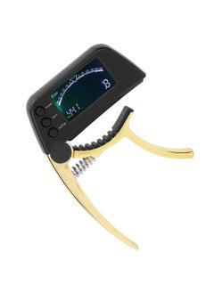 Thoraya Guitar Capo Tuner Zinc Alloy ABS 2 in 1 Clip with LCD for Acoustic Electric Classical UkulelesGolden  - Image 3