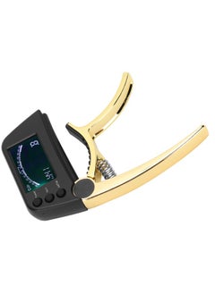 Thoraya Guitar Capo Tuner Zinc Alloy ABS 2 in 1 Clip with LCD for Acoustic Electric Classical UkulelesGolden  - Image 4
