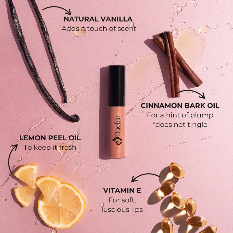 BaeBlu Organic Vegan Lip Gloss, 100% Natural Non-Toxic Moisturizing Ingredients, Dewberry - Image 5