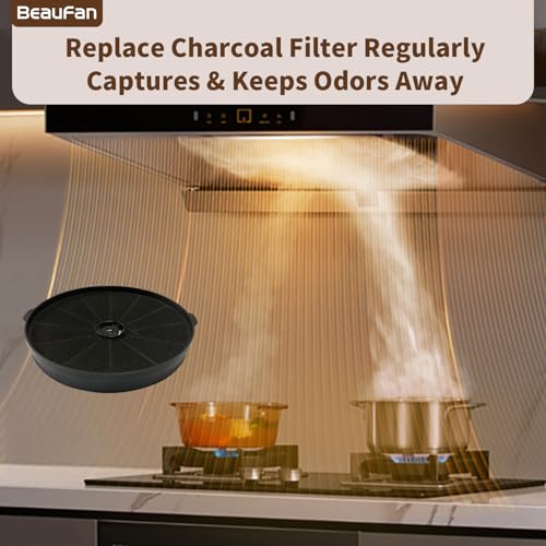beaufan 4 Set CFK1-TM Carbon Charcoal Filter Compatible with Cosmo Range Hoods UMC30, UC30, UMC36, UC36, Also Fit Tieasy USGDCF-G, JOEAONZ YYCF02 & FIREGAS CC170 Models - Image 3