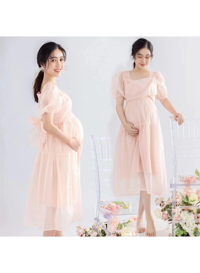 New Photo Studio Pregnant Women Photograph Big Belly Portrait Clothing French Princess Style Fairy Organza Dress Maternity Photo
