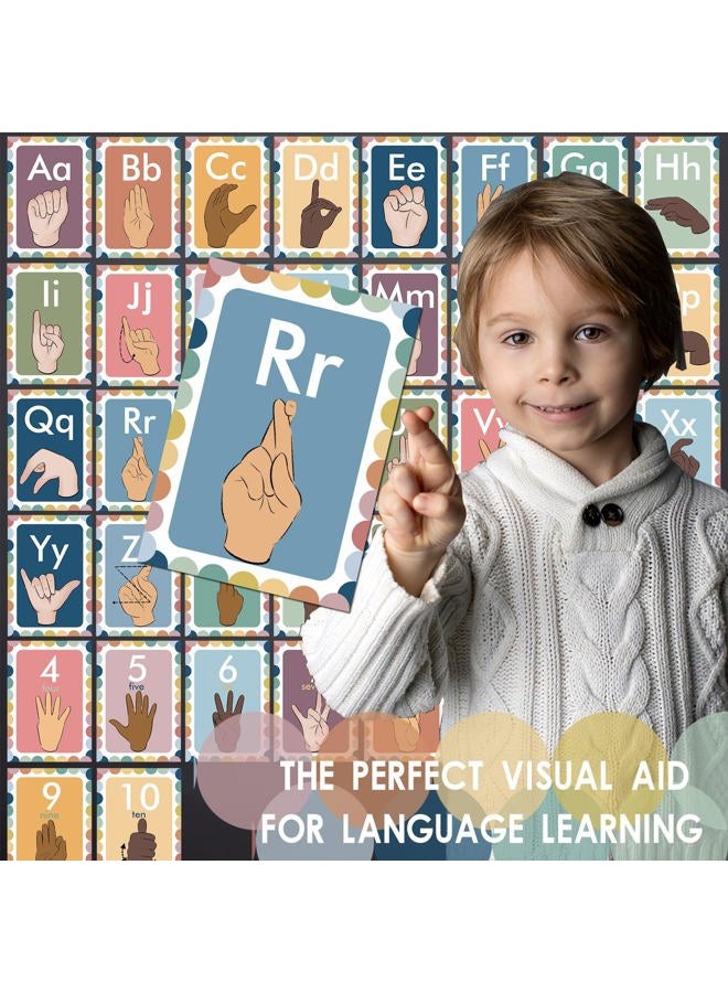 YIYDONG 36 ASL Alphabet Line Bulletin Board Set - ABC Number Learning American Sign Language Poster Wall Decorations for Pre-School Kindergarten Elementary Classroom Nursery Homeschool - Image 5