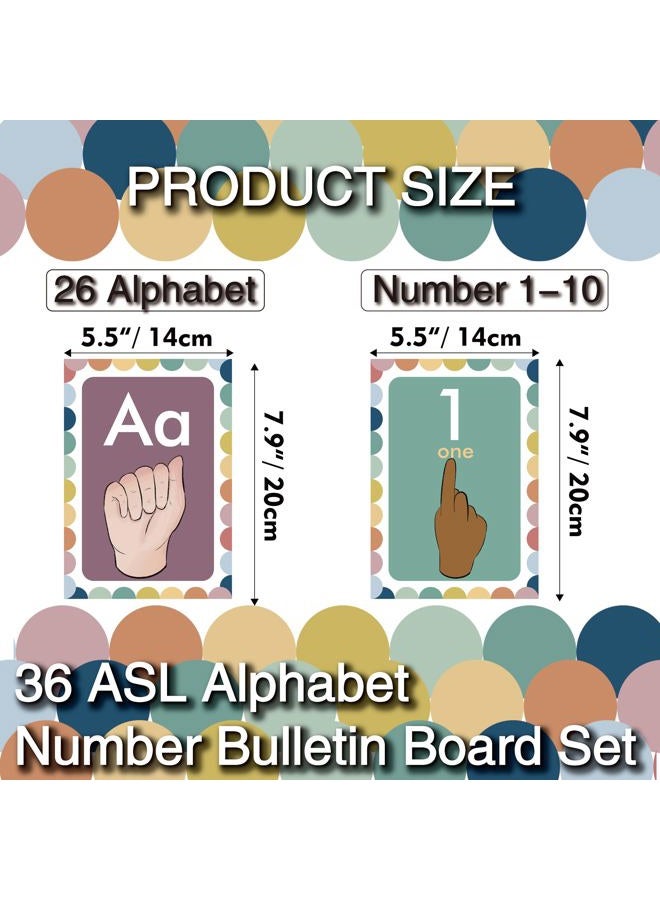 YIYDONG 36 ASL Alphabet Line Bulletin Board Set - ABC Number Learning American Sign Language Poster Wall Decorations for Pre-School Kindergarten Elementary Classroom Nursery Homeschool - Image 3