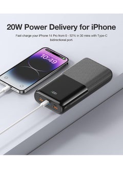 VEGER PD20W Portable Fast Charger Power Bank 30000mAh, 22.5W QC 3.0  USB 6-Port 3A Fast Charging,Support iPhone 13 Full Speed charging Smart LED Display black  - Image 5
