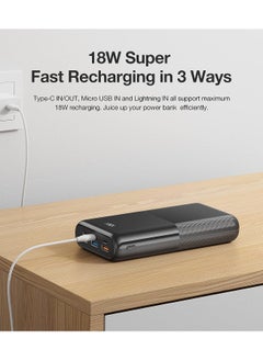 VEGER PD20W Portable Fast Charger Power Bank 30000mAh, 22.5W QC 3.0  USB 6-Port 3A Fast Charging,Support iPhone 13 Full Speed charging Smart LED Display black  - Image 4