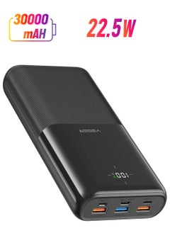 VEGER PD20W Portable Fast Charger Power Bank 30000mAh, 22.5W QC 3.0  USB 6-Port 3A Fast Charging,Support iPhone 13 Full Speed charging Smart LED Display black  - Image 1
