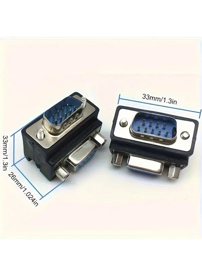 RS232 DB9 Serial Conversion Head 9 Pin To 9 Holes 90 Degree Male To Female Adapter High Compatibility For All Kinds Of DB9 Serial Equipment Communication Data Signal Stabilization - Image 2