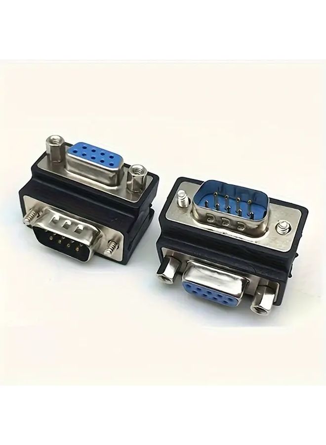 RS232 DB9 Serial Conversion Head 9 Pin To 9 Holes 90 Degree Male To Female Adapter High Compatibility For All Kinds Of DB9 Serial Equipment Communication Data Signal Stabilization - Image 4