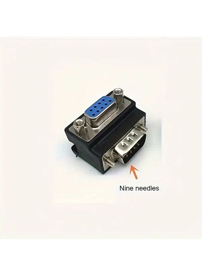RS232 DB9 Serial Conversion Head 9 Pin To 9 Holes 90 Degree Male To Female Adapter High Compatibility For All Kinds Of DB9 Serial Equipment Communication Data Signal Stabilization - Image 3