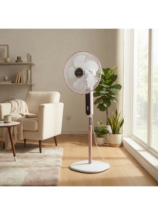Clikon 16-Inch Stand Fan with Remote Control | Convenient Remote Operation | Effective Air Circulation | Practical Standing Fan Design | White and Pink Finish | 2-Year Warranty | CK2816 | White and Pink 50 W CK2816 White/Pink - Image 4