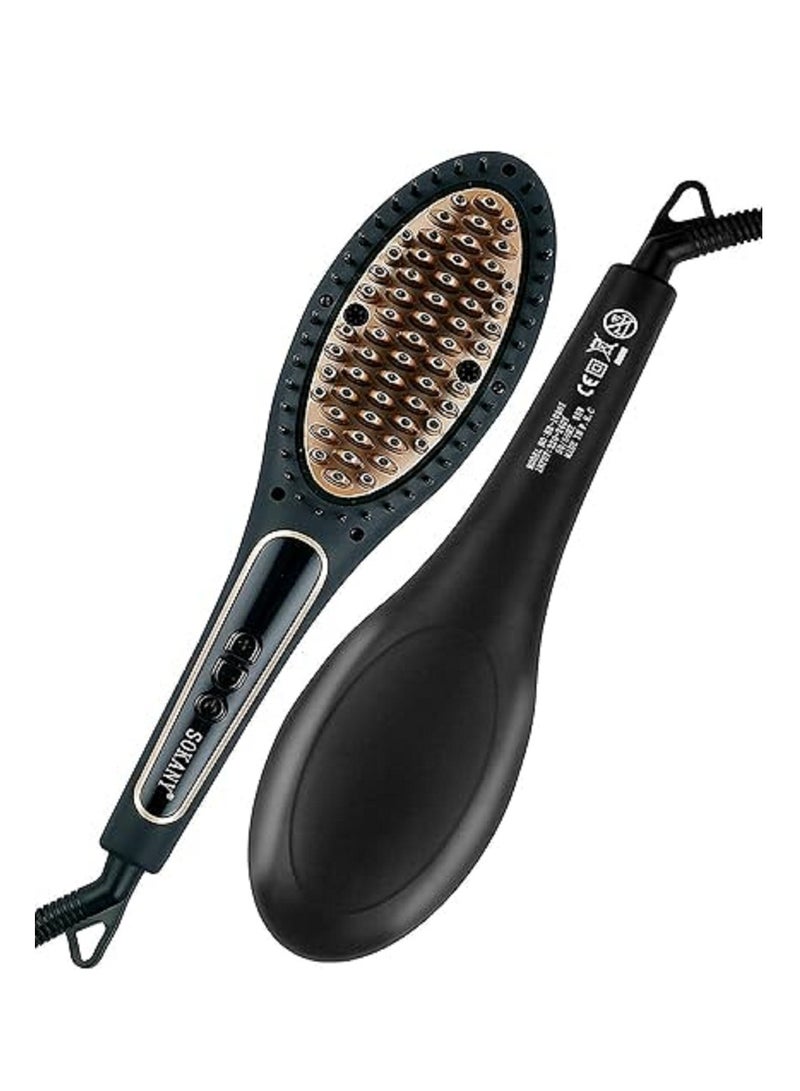 sokany Processional LCD Hair Straightener Brush Black - Image 3
