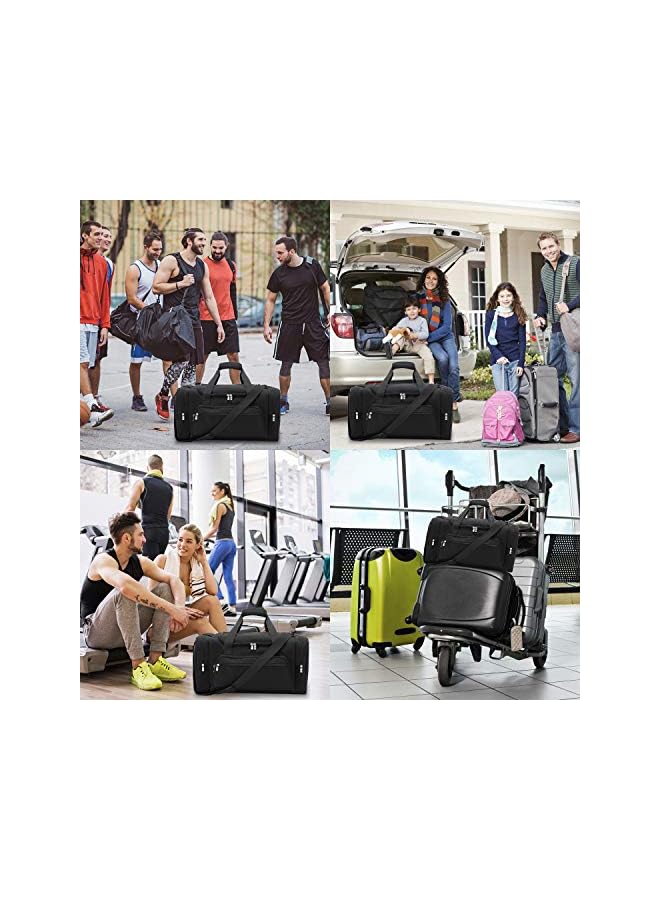 PROMASS Holdall Duffle Bag Gym Duffle Bag with Shoulder Strap Overnight Weekender Bag for Men and Women (Black, 40L) - Image 3