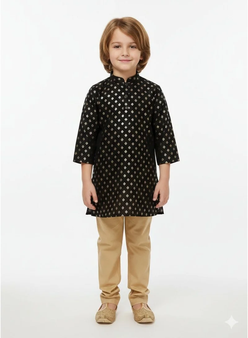 Saka Designs Boys Black Woven Kurta with Pyjamas
