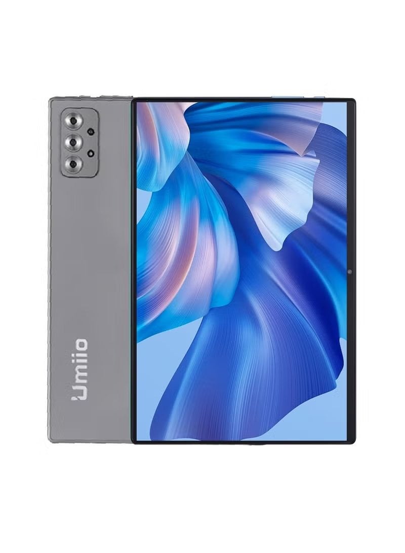 أوميو كمبيوتر لوحي ذكي يعمل بنظام Android، شاشة 10.1 بوصة HD+، ثنائي شريحة الاتصال، شبكة 5G، واي فاي، 4 جيجابايت رام، 128 جيجابايت روم، لعبة كاميرا مزدوجة وموسيقى للأطفال - رمادي - Image 1