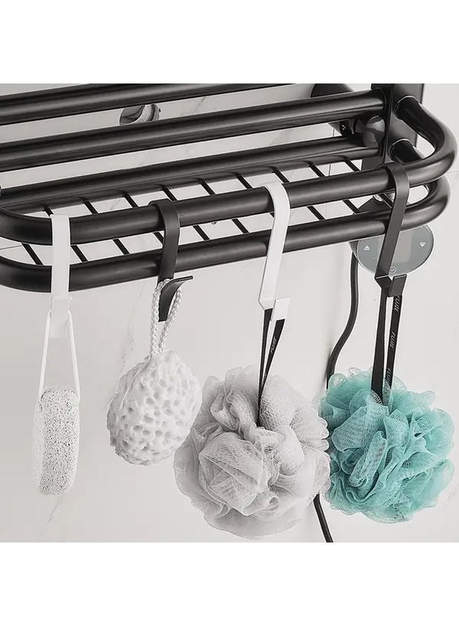 White Heavy Duty Stainless Steel Double Head Hanging Rod No Drill Installation Wall Mounted - Image 4