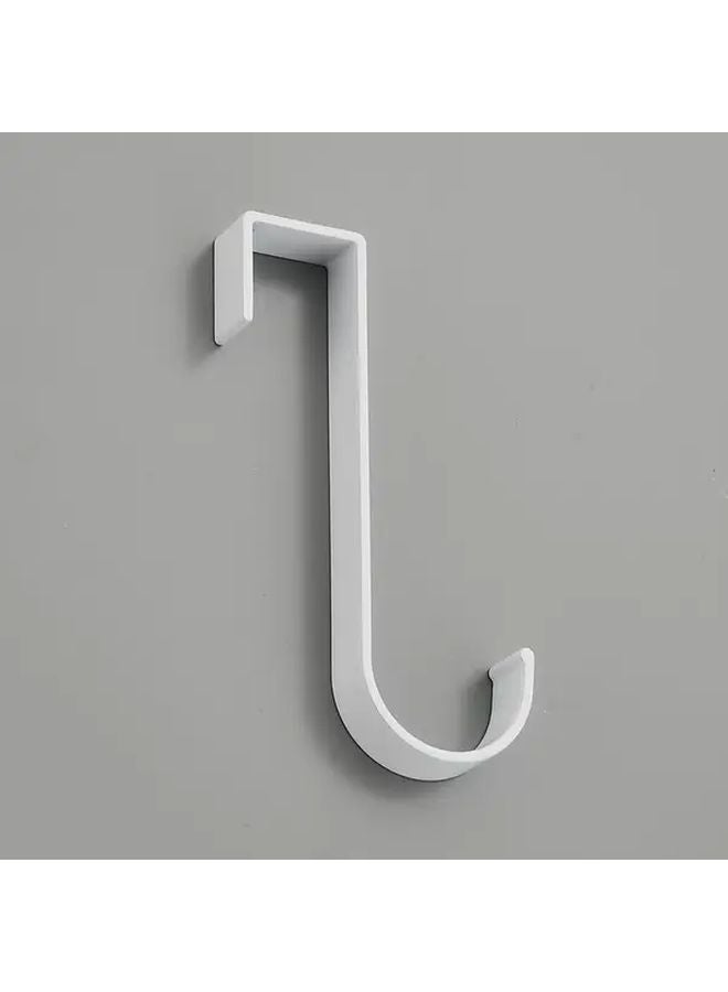 White Heavy Duty Stainless Steel Double Head Hanging Rod No Drill Installation Wall Mounted - Image 1