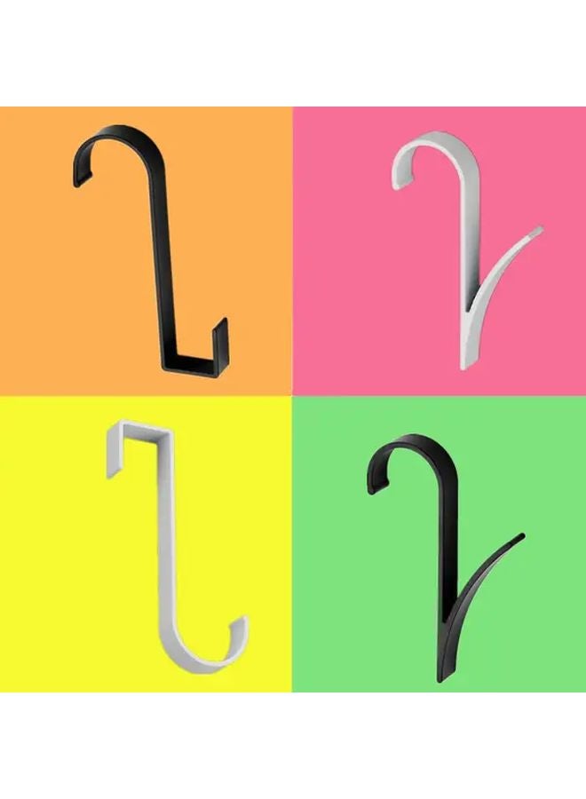 White Heavy Duty Stainless Steel Double Head Hanging Rod No Drill Installation Wall Mounted - Image 2